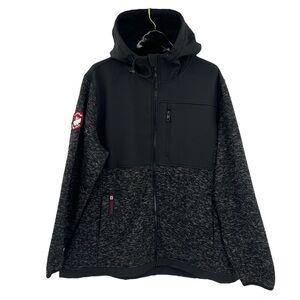 Canada Weather Gear Jacket Womens 1X Black Gray Fleece Full Zip Hoodie Plus NEW